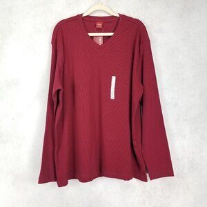 NEW Junction West Men's L V-neck Rubbed Pullover Top in Burgundy Red NWT
